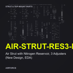 Air Strut with Nitrogen Reservoir, 3 Adjusters (New Design, EDA)