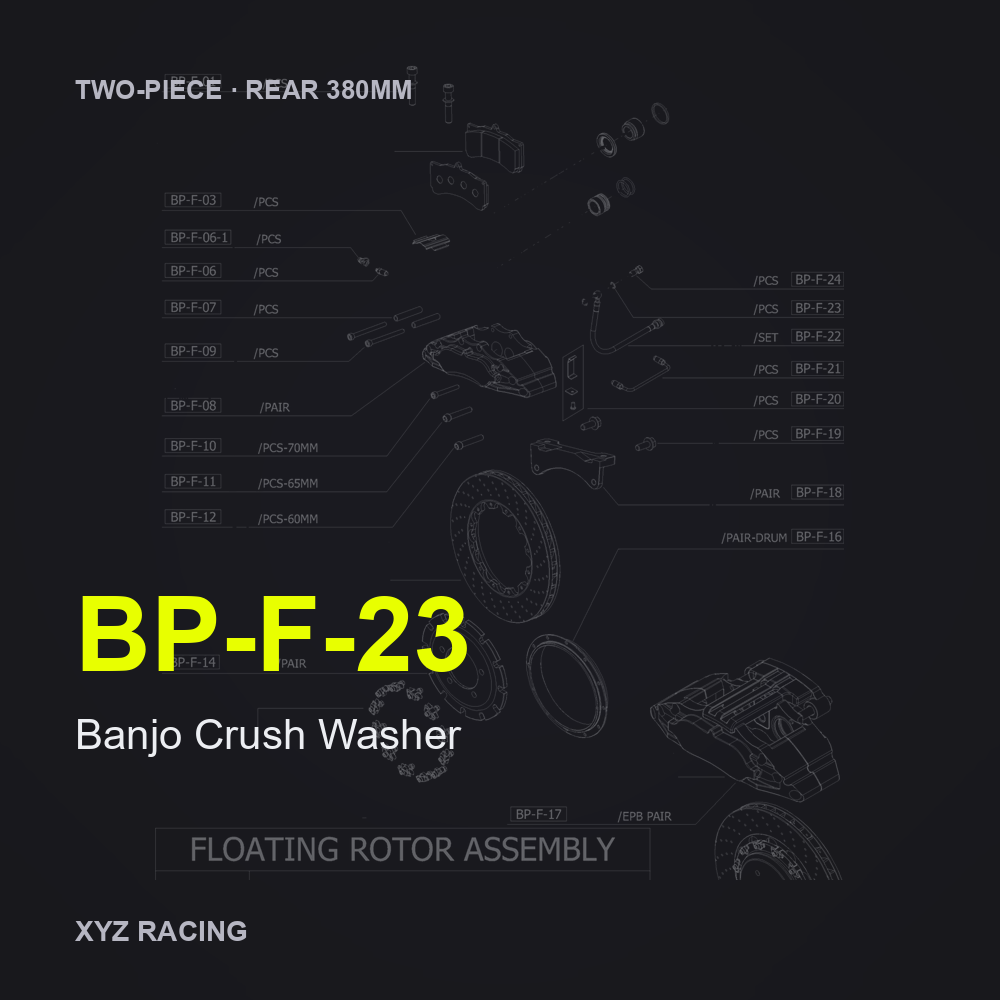 Banjo Crush Washer (BP-F-23) — Two-Piece Rear 380mm