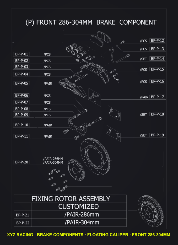 Bleed screw dust cap BP-P-01 for 286-304mm floating caliper front