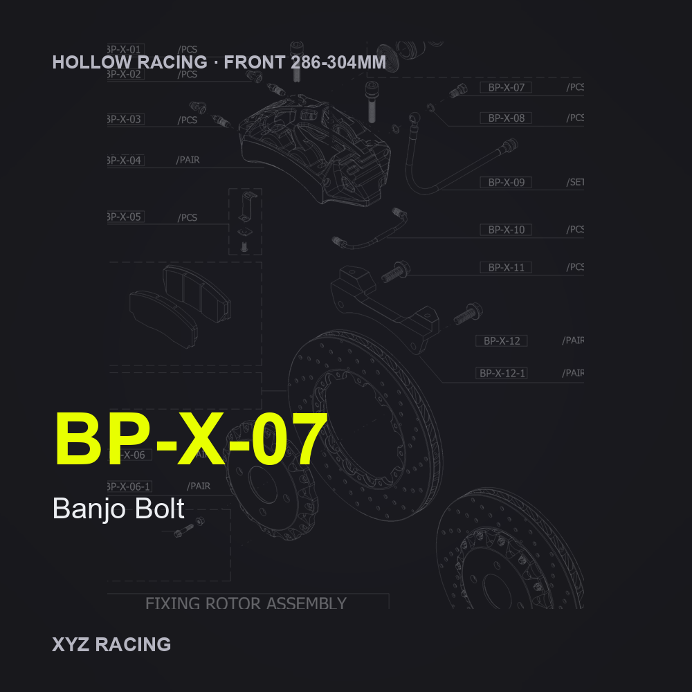 Banjo Bolt (BP-X-07) — Hollow Racing Front 286-304mm